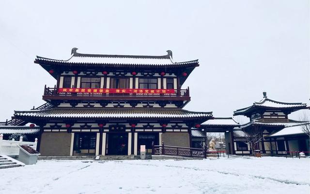 大雪纷飞观风殿雪中倒映化成院梦回大唐洛阳上阳宫雪景