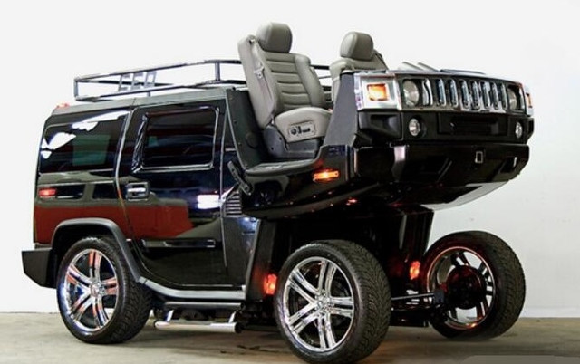 小伙为了女友,将悍马如此改造,一辈子都不用花钱加油