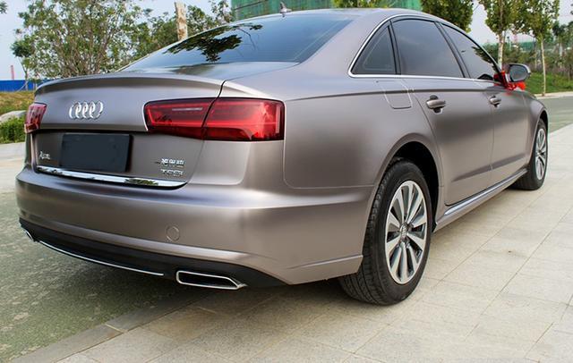 奥迪a6l汽车改色电光金属钛金贴膜效果图!