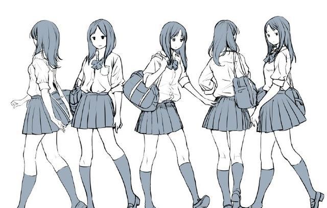 适合漫画创作的妹子背包动态图