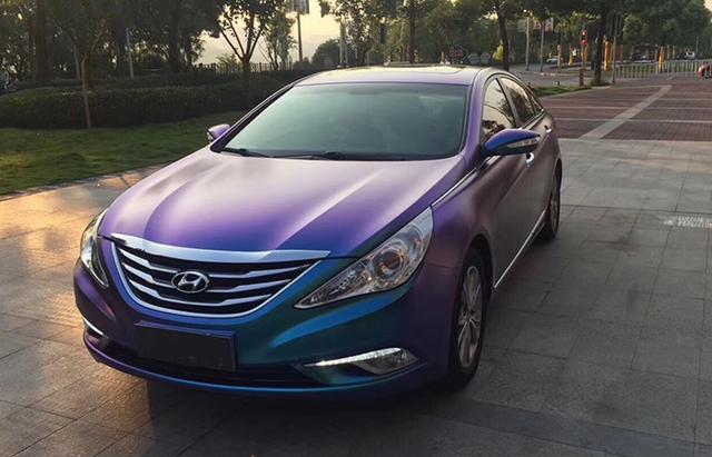 北京现代朗动车身改色钻石紫魅蓝贴膜效果图两种魅丽的颜色