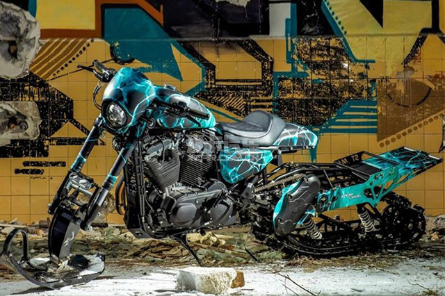 巡航车变身雪地摩托 哈雷xl1200 cx改装