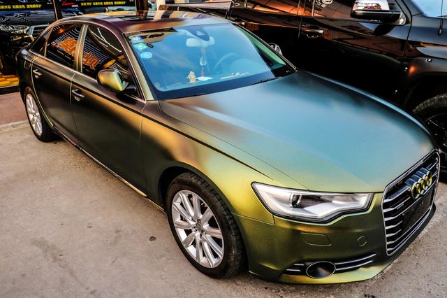 奥迪a6l全车贴膜改色变色龙效果展示-新浪汽车