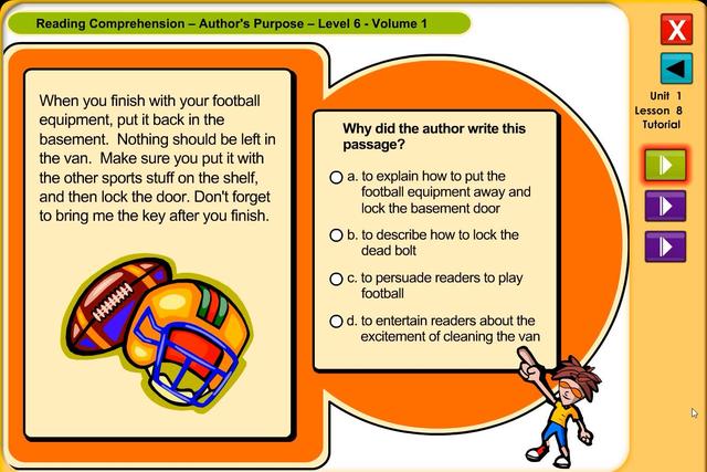 美国小学英语6级1单元8课阅读作者的意图和目的