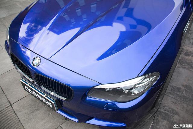 宝马530改色贴膜金属蓝