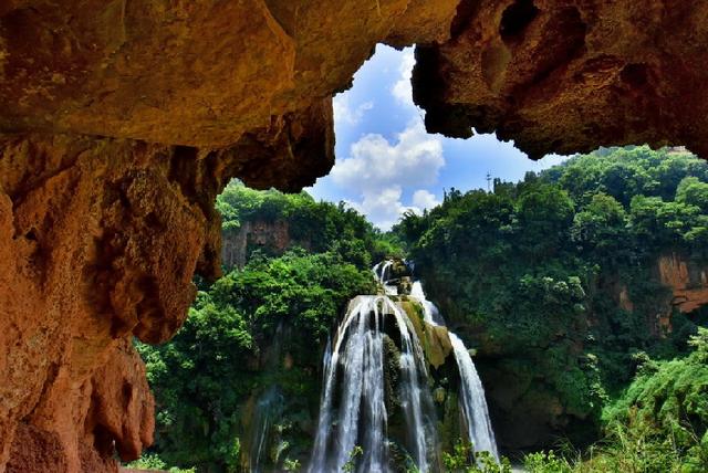 珠江第一瀑,云南石林大叠水瀑布,未曾偶遇的"叠水喷霞"!