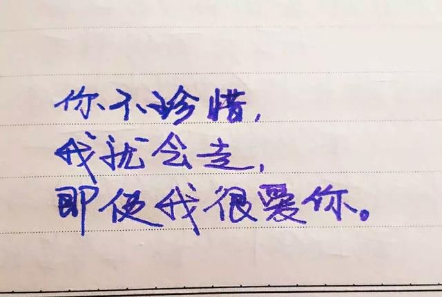 你不珍惜,我就会走,即使我很爱你