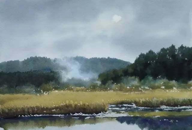 水彩画家黄有维的写意人生一雪山与草原写生作品欣赏