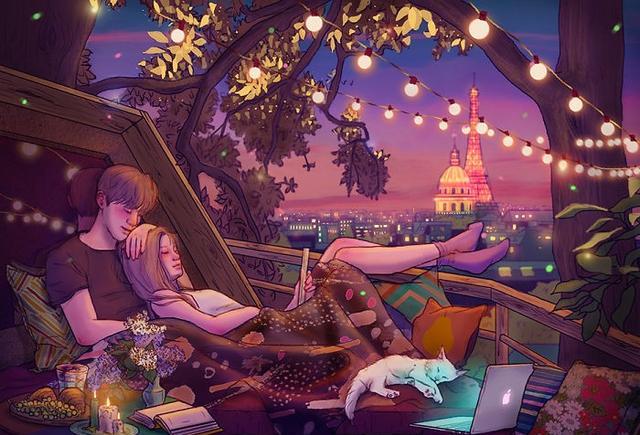 把爱情画在画里,看了这些插画,单身汪也想恋爱了