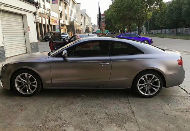 奥迪汽车改色全车电光棕灰贴膜效果图 流行色