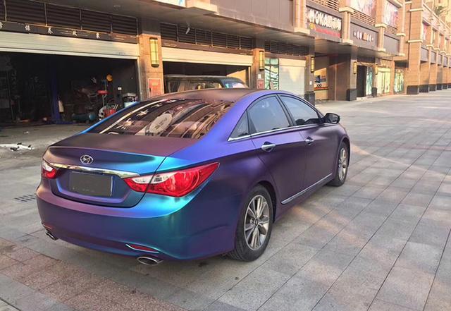 北京现代朗动车身改色钻石紫魅蓝贴膜效果图两种魅丽的颜色