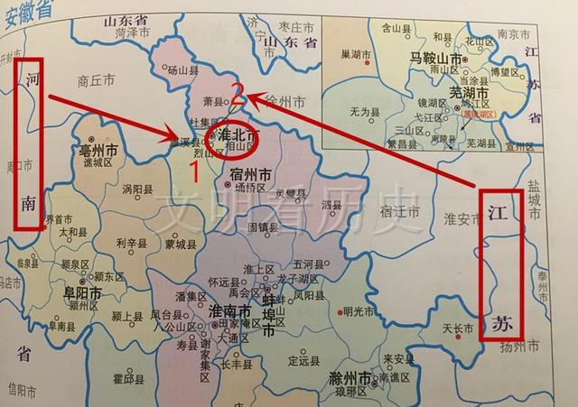 安徽一个地级市,由两块组成,一块接壤河南,一块接壤江苏!