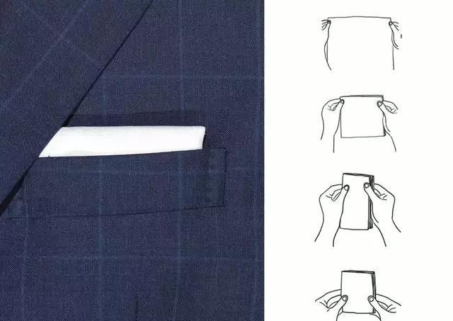 西服口袋巾的几种折法