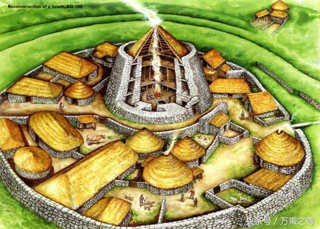 古代城堡要塞工事剖面透视图