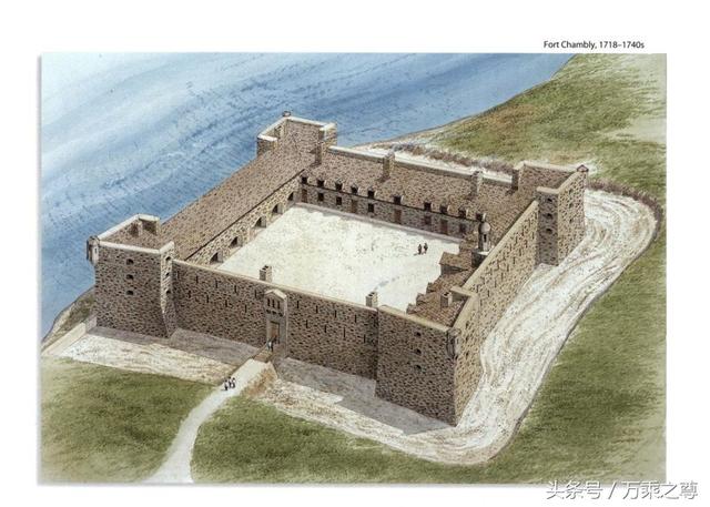 古代城堡要塞工事剖面透视图