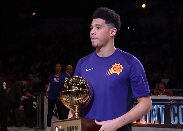 全明星单项赛:70分先生破纪录封三分王,菜鸟致敬卡特勇得扣篮王