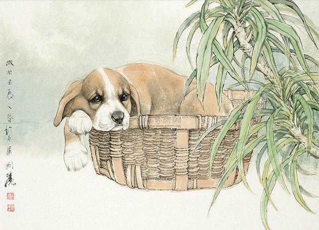 画家联盟 i 狗年画狗,中国工笔画家刘继彪笔下的中华田园犬