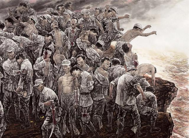 画完它,李新安瘦了整整36斤|八百壮士跳黄河|李新安|画作_新浪网