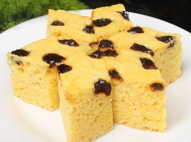 小米不要熬粥了加半碗面粉蒸发糕5步就做好超简单松软好吃