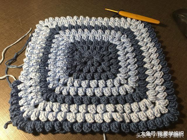 简单易学却高颜值的爆米花方形坐垫, 想钩多大钩多大!