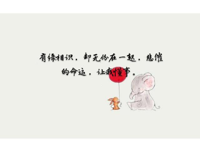 十个句子,有缘相识,却无份在一起