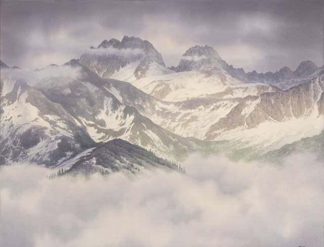 水彩画家黄有维的写意人生一雪山与草原写生作品欣赏