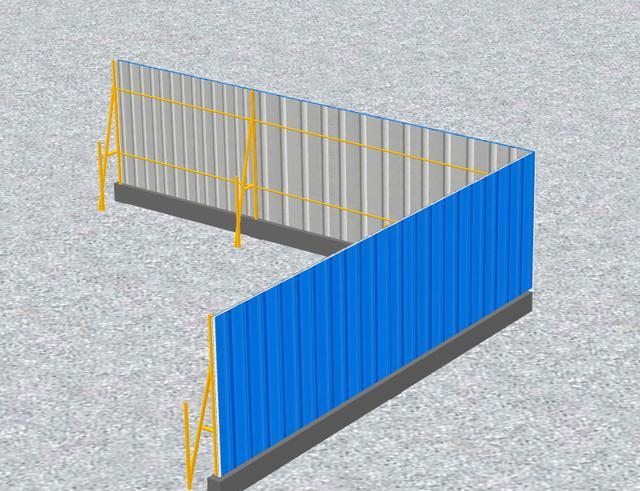 彩钢瓦围墙—三维立面