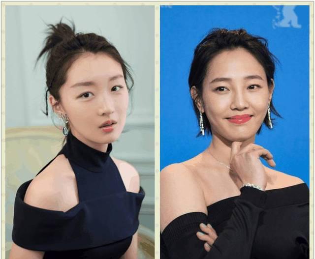 白百合和周冬雨二人同穿露肩开叉黑裙,但是气质差距颇为明显