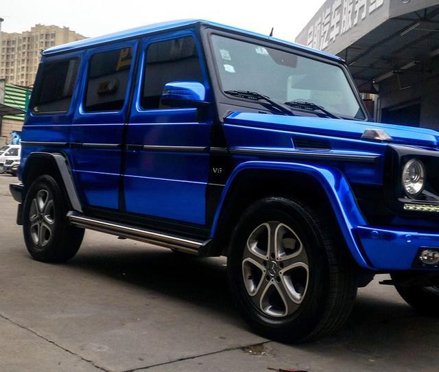 奔驰德国进口电镀镜面蓝色汽车改色贴膜效果图