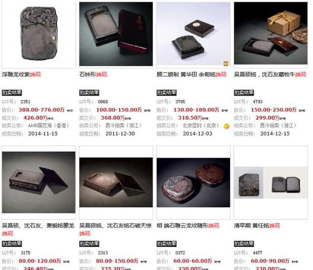 中国四大名砚之一 端砚的拍卖价格