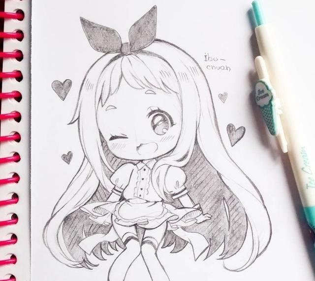 动漫线稿欣赏果真女孩子是最可爱的呢