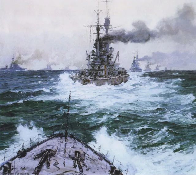 用不同视角看日德兰海战画家笔下的战列舰主力最后一战