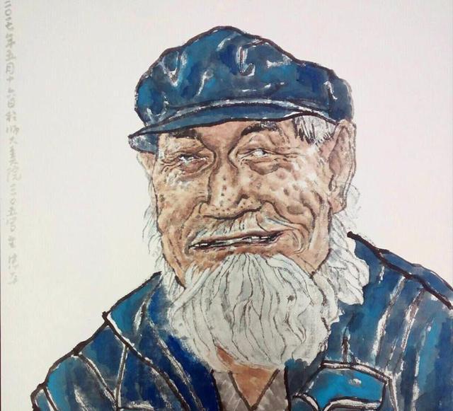 西北师范大学美术学院副院长史忠平水墨头像速写部分作品