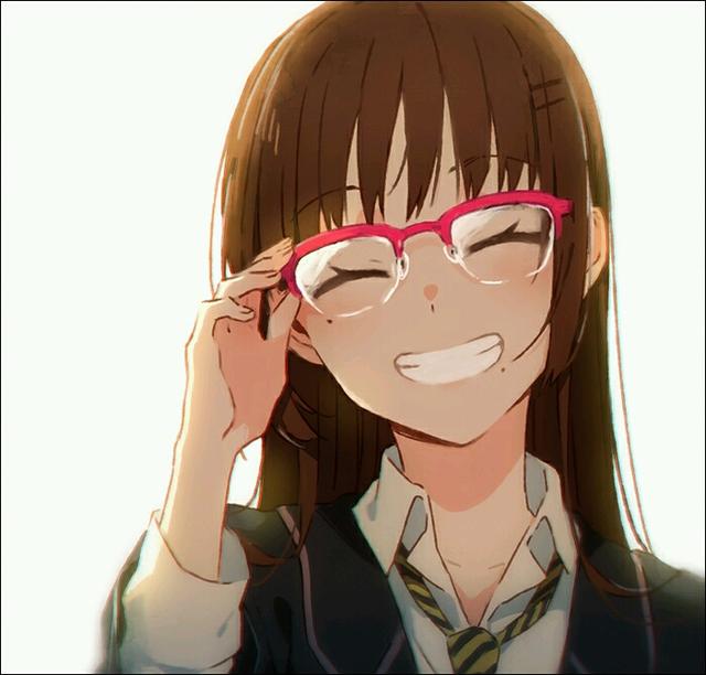 不经意间的动作最惹人爱,手扶眼镜插画特辑