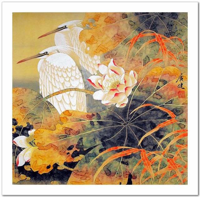 秀润天成天津画院院长贾广健工笔花鸟画欣赏