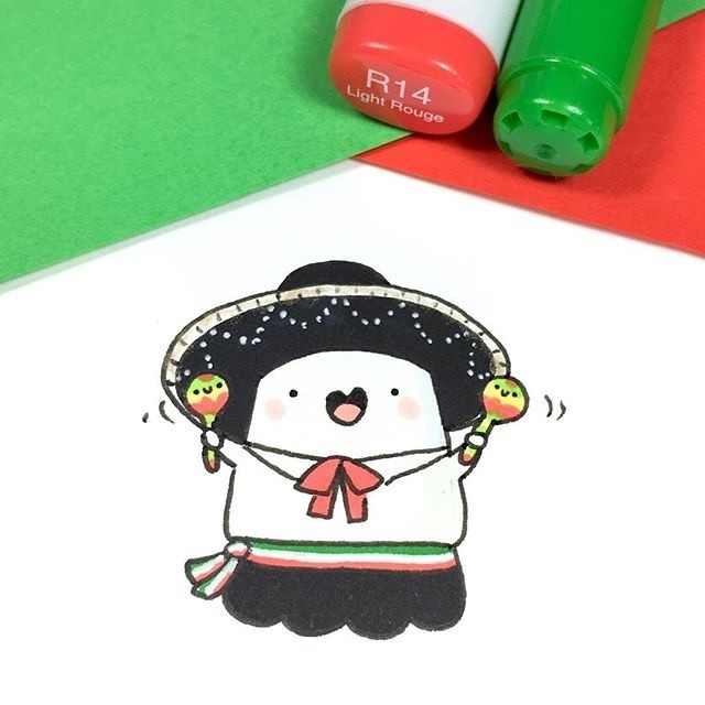 q版马克笔涂鸦,唤起冬日的少女心