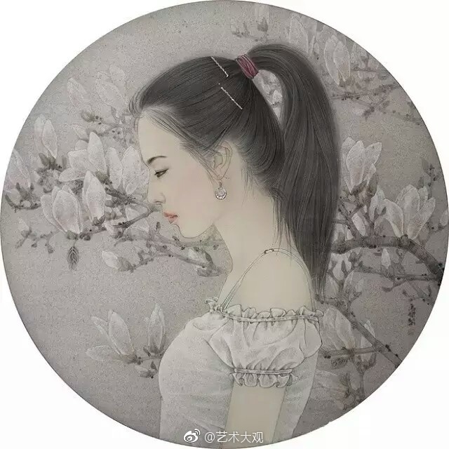 盘虎杰现代人物工笔画