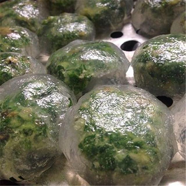 乡下老妈自制的韭菜肉沫粘米粑好吃