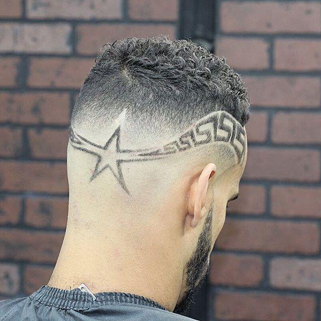 男生女生都能剪的图腾雕刻发型