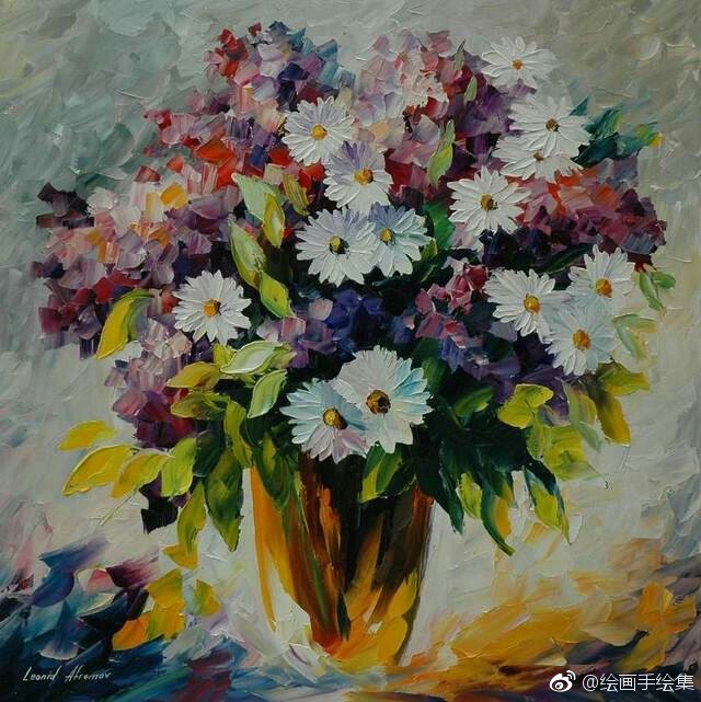油画作品欣赏,雏菊