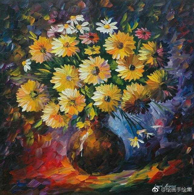 油画作品欣赏,雏菊