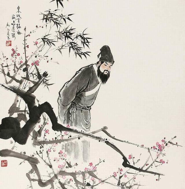 诗句选自《惠崇春江晚景》,【译文】 竹林外两三枝桃花初放,鸭子在