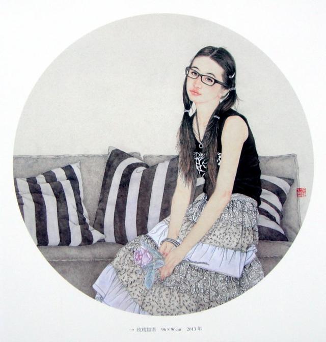 美女画家的唯美作品张艺工笔画欣赏