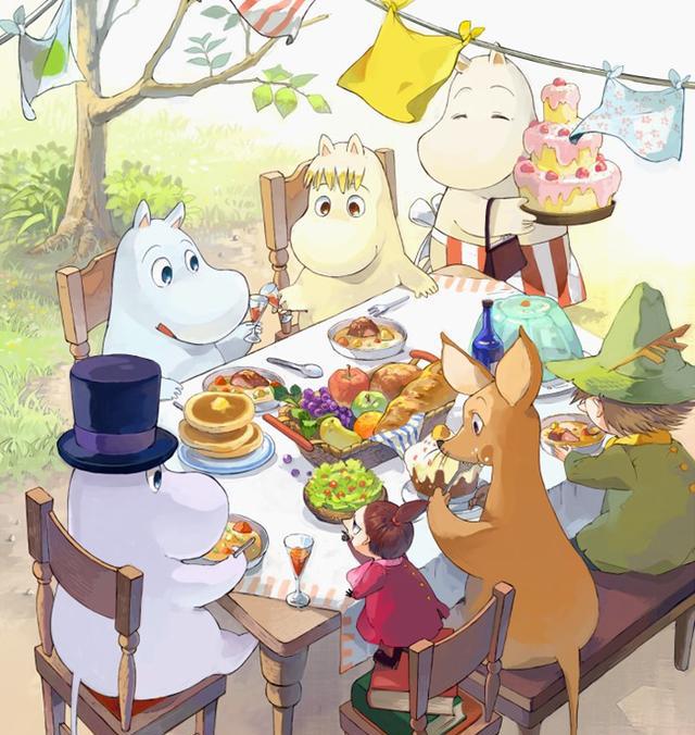 美食摆满桌子的二次元场景插画|桌子|饭菜|餐桌_新浪新闻