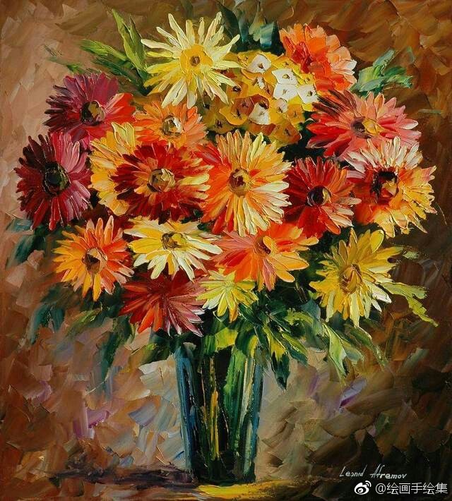 油画作品欣赏,雏菊