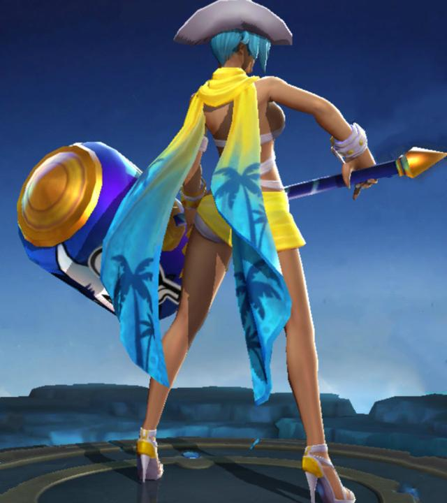 王者荣耀海滩丽影钟无艳,长了个又长又滑的东西!