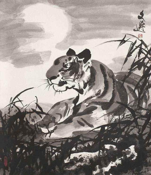 大师汤文选水墨写意画虎画坛一绝