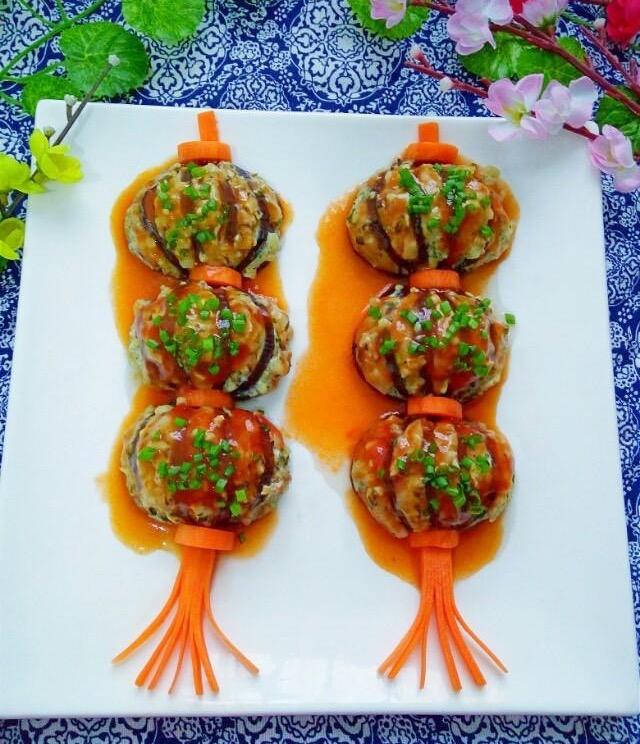 肉味满满还喜庆,新年吃点不一样的|茄子|蔬菜|灯笼_新浪新闻
