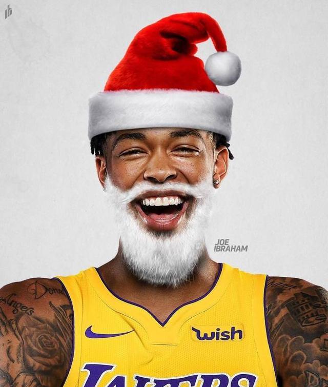 nba球星圣诞老人打扮庆祝节日,詹姆斯很酷,大帝老了,哈登笑喷