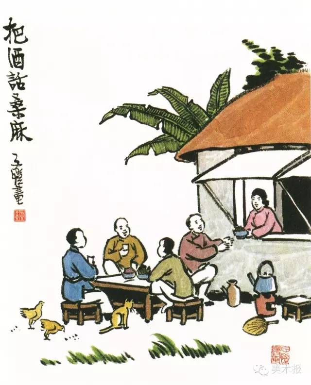 丰子恺 把酒话桑麻看丰子恺的画,仿佛在诗与画的时空中来回穿梭,反复